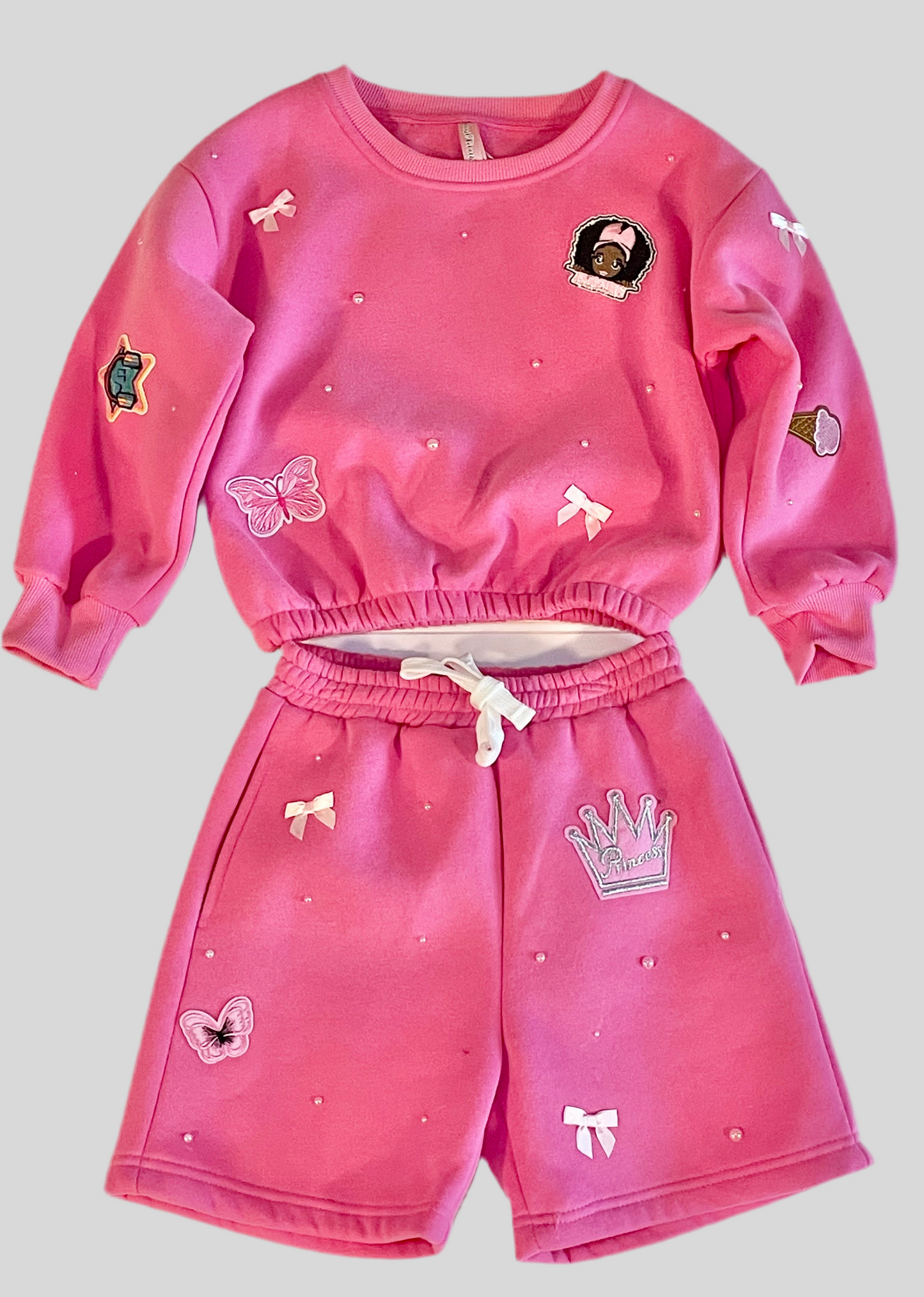 2 piece sweatshirt short set